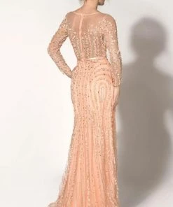 MNM Couture - 10836 Illusion Bateau Neck A-Line Dress Formal Gowns