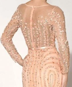 MNM Couture - 10836 Illusion Bateau Neck A-Line Dress Formal Gowns