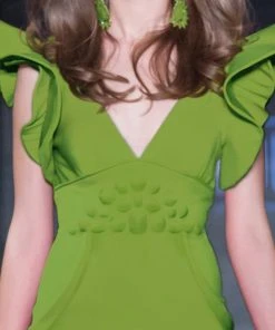 Formal Gowns MNM Couture - 2241 Ruffled V-Neck Trumpet Dress