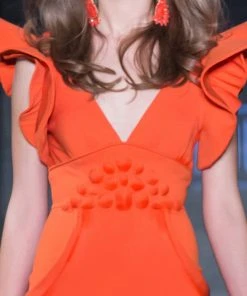 Formal Gowns MNM Couture - 2241 Ruffled V-Neck Trumpet Dress