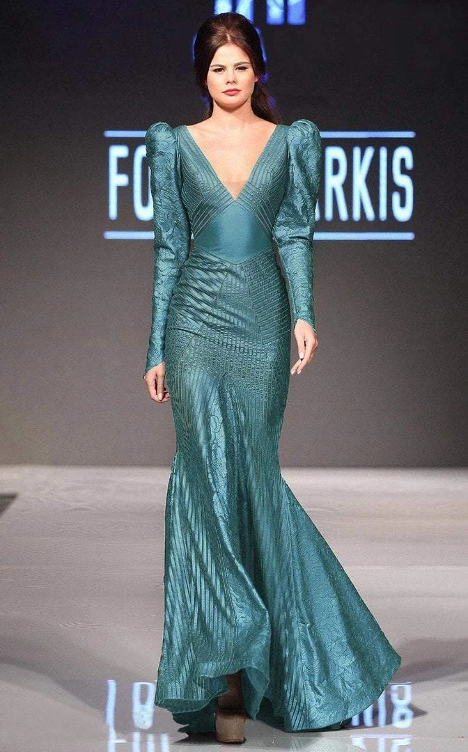 MNM Couture - 2283 Deep V-Neck Trumpet Dress Formal Gowns 3 MNM Couture - 2283 Deep V-Neck Trumpet Dress Formal Gowns