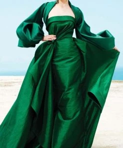 Formal Gowns MNM Couture - 2332 Fabulous Balloon Sleeved Evening Gown 7 Formal Gowns MNM Couture - 2332 Fabulous Balloon Sleeved Evening Gown