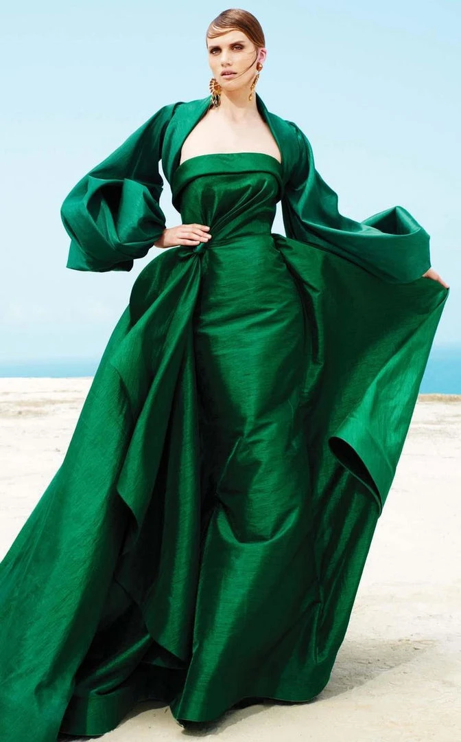 Formal Gowns MNM Couture - 2332 Fabulous Balloon Sleeved Evening Gown 4 Formal Gowns MNM Couture - 2332 Fabulous Balloon Sleeved Evening Gown