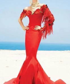 MNM Couture - 2339 Floral Off Shoulder Mermaid Dress Formal Gowns 8 MNM Couture - 2339 Floral Off Shoulder Mermaid Dress Formal Gowns