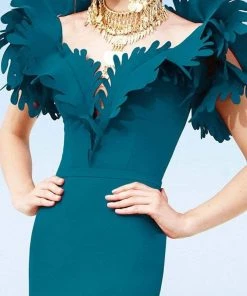 MNM Couture - 2346 Lavish Leaves Ruffled Mermaid Gown