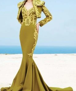 MNM Couture - 2348 Embroidered Mermaid Dress With Bolero