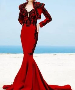 MNM Couture - 2348 Embroidered Mermaid Dress With Bolero