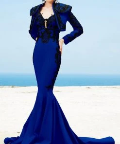 MNM Couture - 2348 Embroidered Mermaid Dress With Bolero