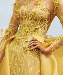 Formal Gowns MNM Couture - 2358 Embroidered Illusion High Neck A-Line Dress 11 Formal Gowns MNM Couture - 2358 Embroidered Illusion High Neck A-Line Dress