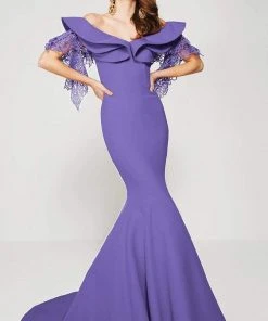 MNM Couture - 2365 Layered Off Shoulder Mermaid Dress