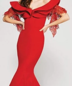 MNM Couture - 2365 Layered Off Shoulder Mermaid Dress