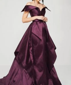 MNM Couture - 2371 Off-Shoulder Paneled Evening Gown
