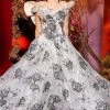 MNM Couture - 2419 Floral Accented Long Sleeve Off-Shoulder Ballgown 2 MNM Couture - 2419 Floral Accented Long Sleeve Off-Shoulder Ballgown