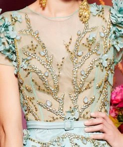 Formal Gowns MNM Couture - 2430 Floral Appliqued Short Sleeve Illusion Ballgown 7 Formal Gowns MNM Couture - 2430 Floral Appliqued Short Sleeve Illusion Ballgown