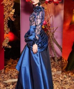 MNM Couture - 2431 Bedazzled Sheer Jewel A-line Gown