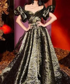 MNM Couture - 2439 Puff Sleeve Off-Shoulder Ballgown