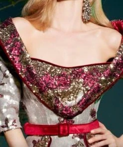 Formal Gowns MNM COUTURE - 2494 Sequin Embellished Sheath Evening Gown