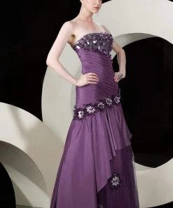 MNM Couture - 5690 Embellished Semi-Sweetheart Dress Formal Gowns
