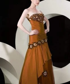 MNM Couture - 5690 Embellished Semi-Sweetheart Dress Formal Gowns