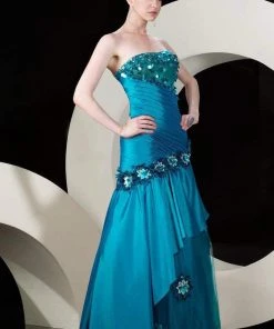 MNM Couture - 5690 Embellished Semi-Sweetheart Dress Formal Gowns