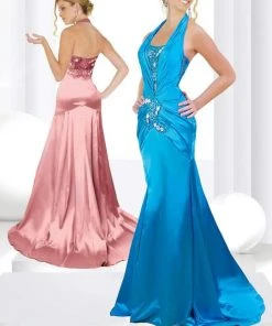 MNM Couture - 5982 Bedazzled Halter Trumpet Dress Formal Gowns 10 MNM Couture - 5982 Bedazzled Halter Trumpet Dress Formal Gowns