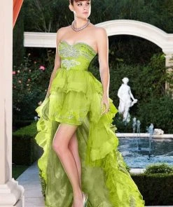 Formal Gowns MNM Couture - 6462 Strapless Minidress With Spectacular Back Drape