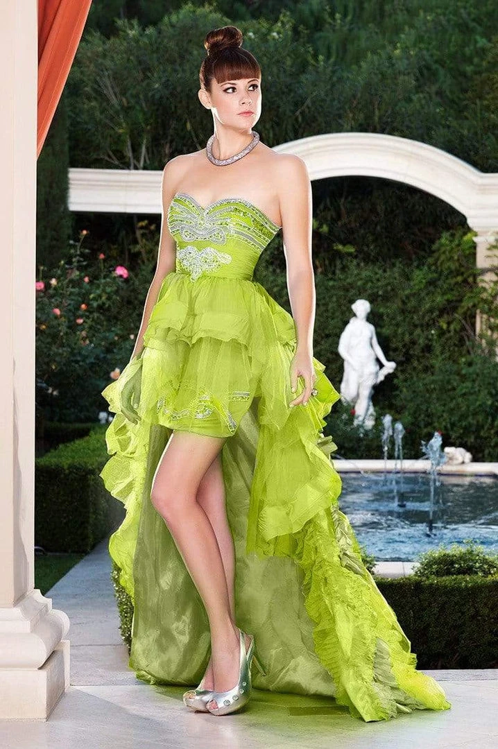 Formal Gowns MNM Couture - 6462 Strapless Minidress With Spectacular Back Drape 3 Formal Gowns MNM Couture - 6462 Strapless Minidress With Spectacular Back Drape