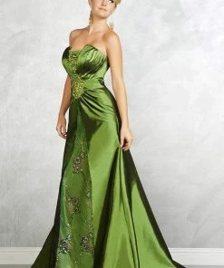 MNM Couture - 6538 Strapless Embellished Taffeta Gown Formal Gowns