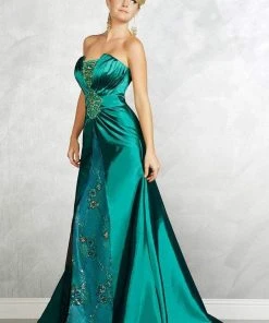 MNM Couture - 6538 Strapless Embellished Taffeta Gown Formal Gowns