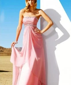 MNM Couture - 7310 Bejeweled Straight Sheath Dress Formal Gowns