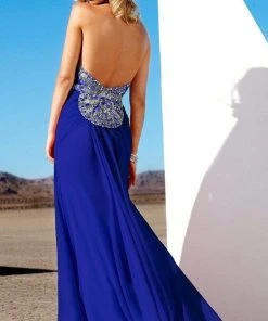 MNM Couture - 7310 Bejeweled Straight Sheath Dress Formal Gowns
