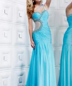 MNM Couture - 7760 Ravishing Ruched Embellished Evening Dress Formal Gowns