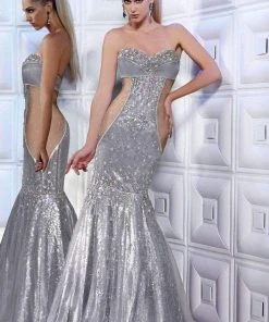 MNM Couture - 8181 Ornate Illusion Paneled Gown