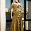 Formal Gowns MNM Couture - 9323 Asymmetric Metallic Evening Gown 1 Formal Gowns MNM Couture - 9323 Asymmetric Metallic Evening Gown
