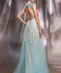 MNM Couture - 9592 Enticing Cutout Jewel Evening Gown