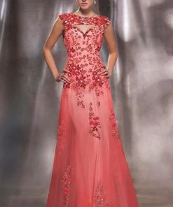 MNM Couture - 9592 Enticing Cutout Jewel Evening Gown