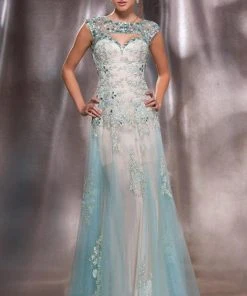 MNM Couture - 9592 Enticing Cutout Jewel Evening Gown
