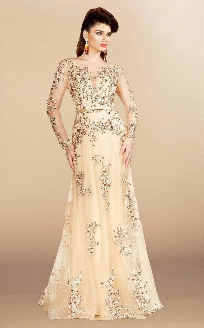 MNM Couture - 9621 Illusion Bateau Neck A-Line Dress 3 MNM Couture - 9621 Illusion Bateau Neck A-Line Dress