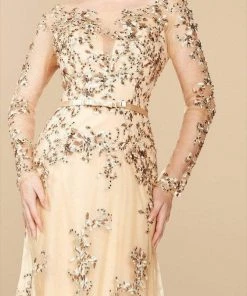 MNM Couture - 9621 Illusion Bateau Neck A-Line Dress 10 MNM Couture - 9621 Illusion Bateau Neck A-Line Dress