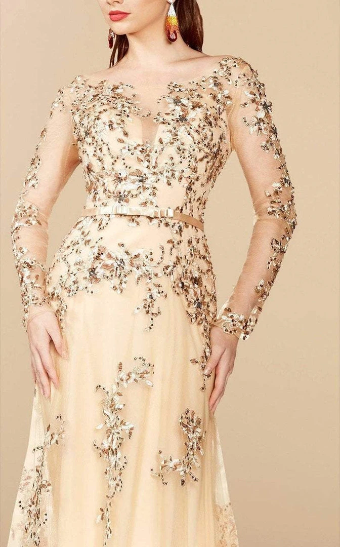 MNM Couture - 9621 Illusion Bateau Neck A-Line Dress 4 MNM Couture - 9621 Illusion Bateau Neck A-Line Dress