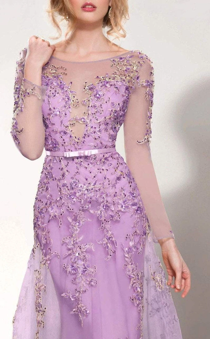 MNM Couture - 9621 Illusion Bateau Neck A-Line Dress 6 MNM Couture - 9621 Illusion Bateau Neck A-Line Dress