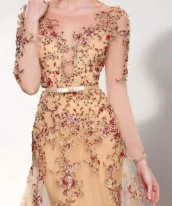 MNM Couture - 9621 Illusion Bateau Neck A-Line Dress 14 MNM Couture - 9621 Illusion Bateau Neck A-Line Dress