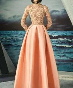 MNM Couture - Adorned Illusion A-Line Gown G0814