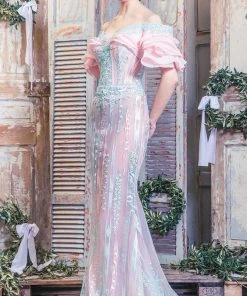 MNM Couture - Colorful Off-Shoulder Gown K3517 Formal Gowns