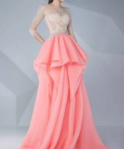 Formal Gowns MNM Couture - Crystal Festooned Illusion Gown G0600