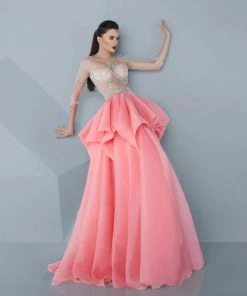 Formal Gowns MNM Couture - Crystal Festooned Illusion Gown G0600