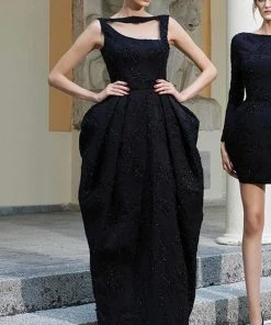 MNM Couture - Embellished Bateau Sheath Dress N0120 Formal Gowns