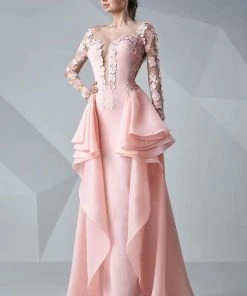 MNM Couture - Embroidered Floral Applique Gown G0649