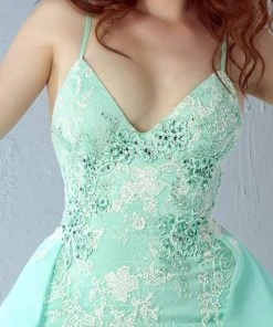 MNM Couture - G0836 Embroidered Ruffle Overlay Skirt Dress Formal Gowns