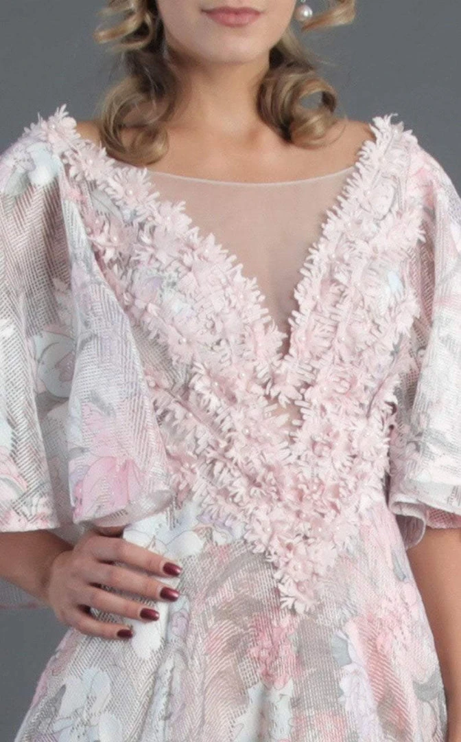 Formal Gowns MNM Couture - K3522 Floral Applique Illusion Bateau Ballgown 6 Formal Gowns MNM Couture - K3522 Floral Applique Illusion Bateau Ballgown